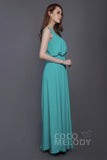 Sheath-Column Floor Length Chiffon Bridesmaid Dress