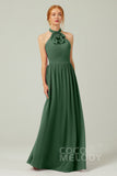 A-Line Floor Length Chiffon Bridesmaid Dress